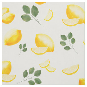 Cute Lemon Herhalend patroon citrusgeel groen Stof