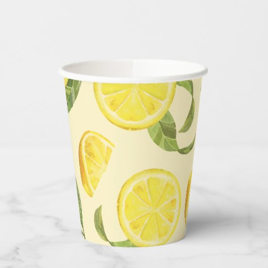 Cute Lemon Pattern Papieren Bekers (Links)
