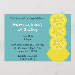 Cute Lemon Slice Summer Party - Uitnodiging