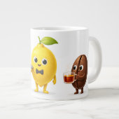 Cute Lemon Tea Friends – Jumbo Mug for Coffee & Te (Devant droit)