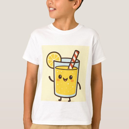 Cute Lemonade Cartoon Kids T-Shirt (Voorkant)