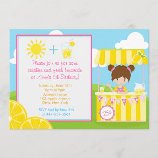 Cute Lemonade Design met Girl Kaart