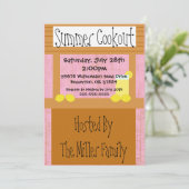 Cute Lemonade Stand Summer BBQ Uitnodiging (Staand voorkant)