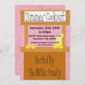 Cute Lemonade Stand Summer BBQ Uitnodiging (Voorkant / Achterkant)