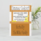 Cute Lemonade Stand Summer BBQ Uitnodiging (Staand voorkant)