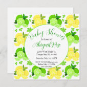 Cute Lemons limes agrumes Baby shower Invitation (Devant / Derrière)