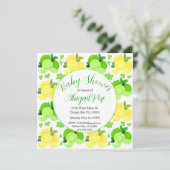 Cute Lemons limes agrumes Baby shower Invitation (Debout devant)