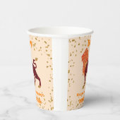 Cute Leo First Birthday & Gold Confetti Papieren Bekers (Rechts)