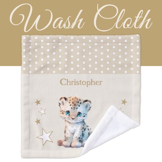 Cute léopard ajouter nom pois étoiles brun