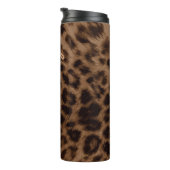 Cute Leopard Animal Print Trendy Chic Personalized Thermosbeker (Geroteerd rechts)