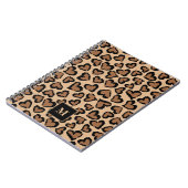 Cute Leopard Custom Monogram Notitieboek (Linkerzijde)