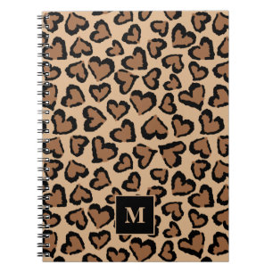 Cute Leopard Custom Monogram Notitieboek