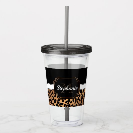 Cute Leopard Print Acryl Drinkbeker (Voorkant)