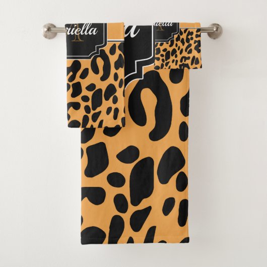 Cute Leopard Print Bad Handdoek (Insitu)