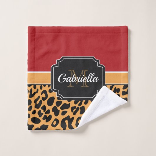 Cute Leopard Print Bad Handdoek (Wasdoekje)