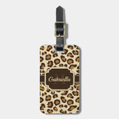Cute Leopard Print Bagagelabel (Voorkant verticaal)