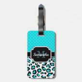 Cute Leopard Print Bagagelabel (Achterkant verticaal)