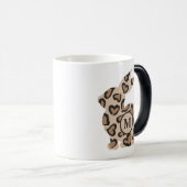 Cute Leopard Print Bunny met aangepast monogram Magische Mok (Voorkant rechts)