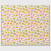 Cute Leopard Print Cheetah Spots Pattern Pink Cadeaupapier (Vlak)