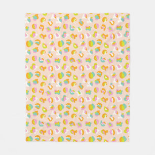 Cute Leopard Print Cheetah Spots Pattern Pink Fleece Deken