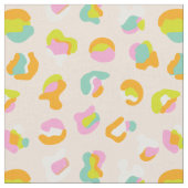 Cute Leopard Print Cheetah Spots Pattern Pink Stof (Close Up)