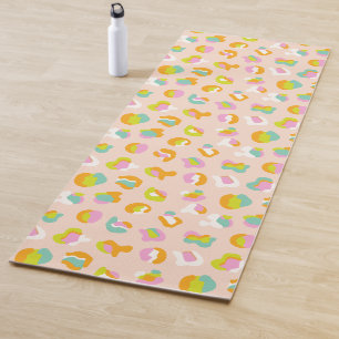 Cute Leopard Print Cheetah Spots Pattern Pink Yogamat