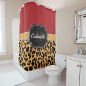 Cute Leopard Print Douchegordijn (In situ)