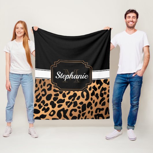 Cute Leopard Print Fleece Deken (In situ)