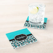 Cute Leopard Print Glazen Onderzetter (Schuin)