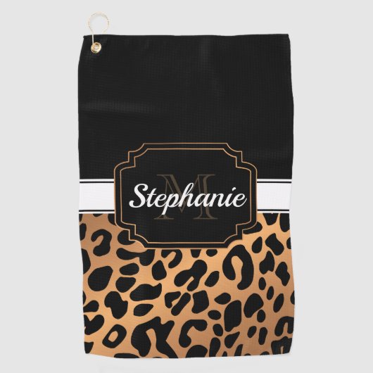 Cute Leopard Print Golfhanddoek (Voorkant)