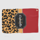 Cute Leopard Print Golfhanddoek (Horizontaal)