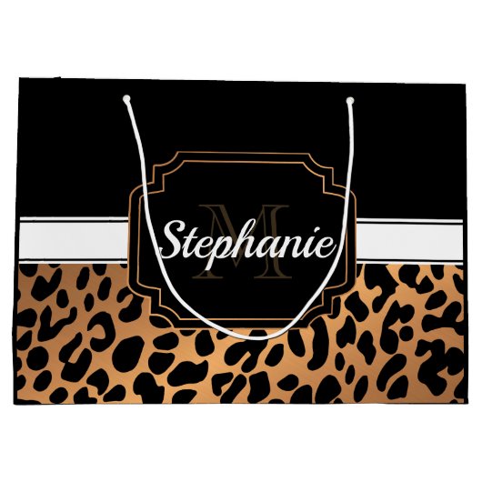 Cute Leopard Print Groot Cadeauzakje (Achterkant)