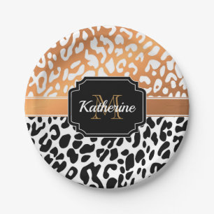 Cute Leopard Print Papieren Bordje