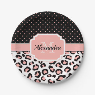 Cute Leopard Print Papieren Bordje