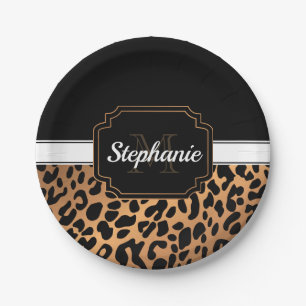 Cute Leopard Print Papieren Bordje