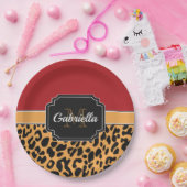 Cute Leopard Print Papieren Bordje (Feest)