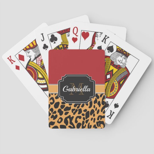 Cute Leopard Print Pokerkaarten (Achterkant)