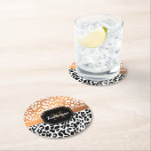 Cute Leopard Print Ronde Kartonnen Onderzetter (Insitu)