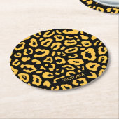 Cute Leopard Print Ronde Kartonnen Onderzetter (Gebogen)