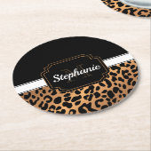 Cute Leopard Print Ronde Kartonnen Onderzetter (Gebogen)