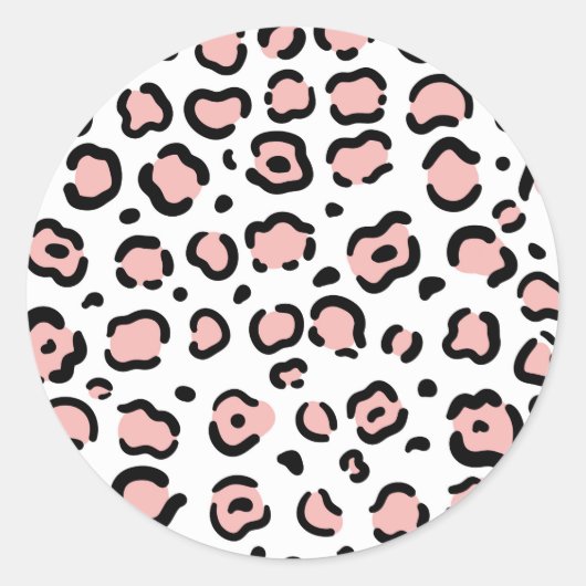 Cute Leopard Print Ronde Sticker (Voorkant)