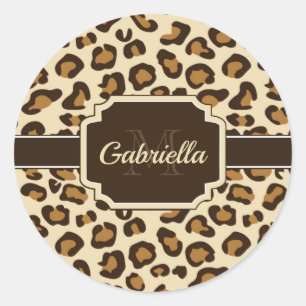 Cute Leopard Print Ronde Sticker