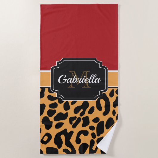 Cute Leopard Print Strandlaken (Voorkant)