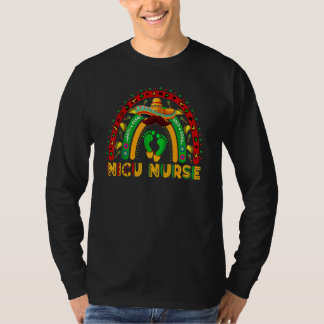 Cute Leopard Rainbow Cactus Nicu Nurse Cinco de Ma T-shirt