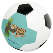 Cute leopard slapen in de cartoon afbeelding van d voetbal (Drie kwart)