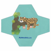 Cute leopard slapen in de cartoon afbeelding van d voetbal (Enkel)