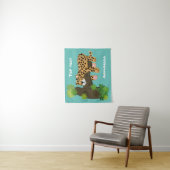 Cute leopard slapen in de cartoon afbeelding van d wandkleed (In situ)