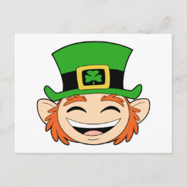 Cute Leprechaun Face Briefkaart