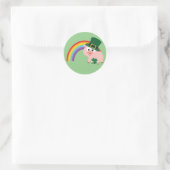 Cute Leprechaun Pig Ronde Sticker (Tas)