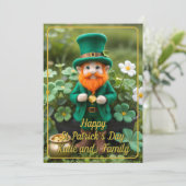 Cute Leprechaun Pot O' Gold Carte de la Saint Patr (Debout devant)
